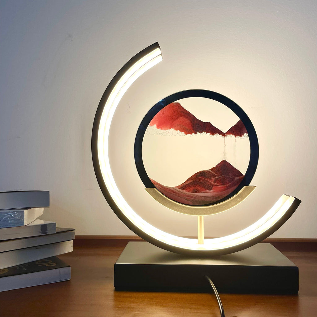 Snugly moving sand art LED lamp, detail view